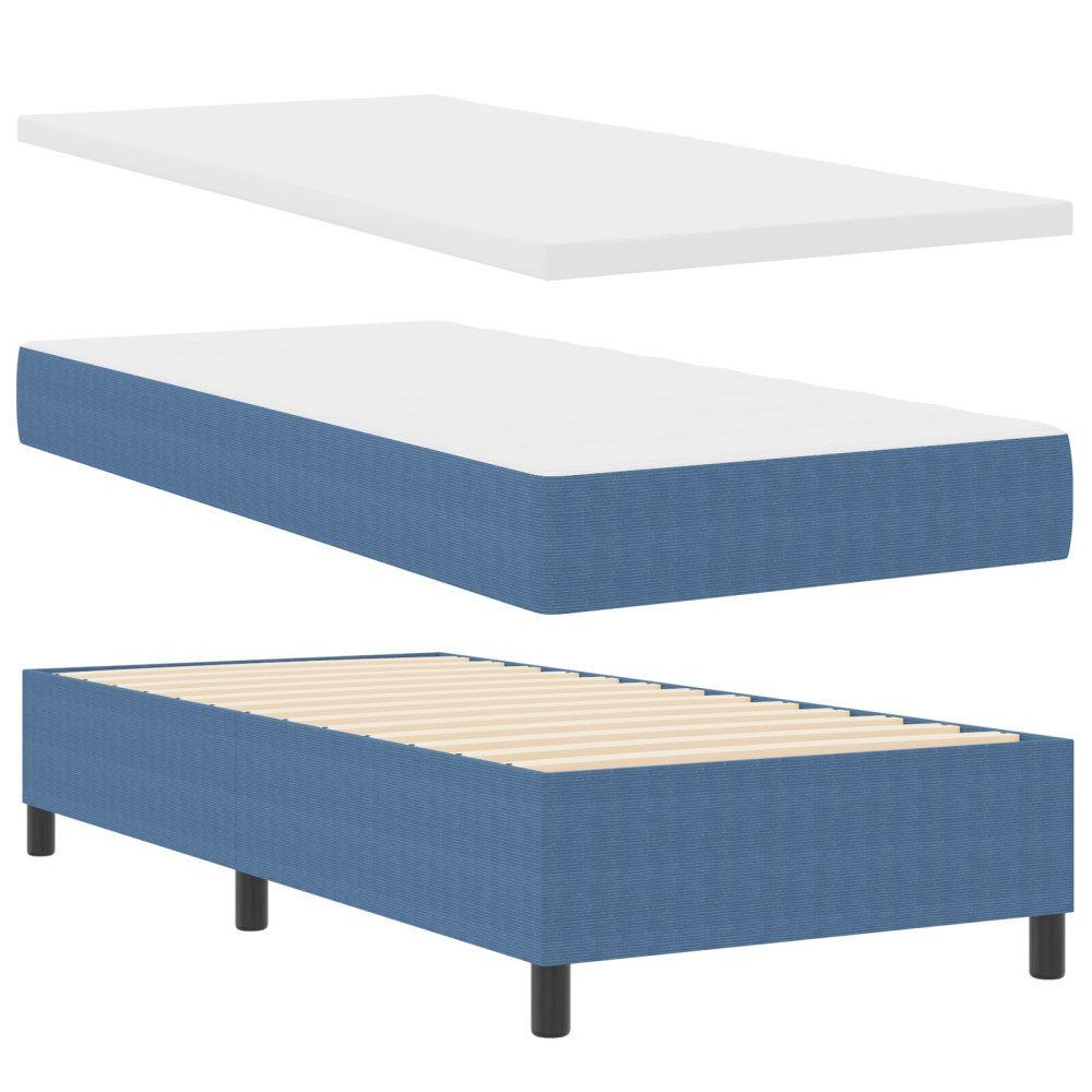 Produktbild för Bäddfjäder Blå och Vit 80 x 200 cm Kordread tyg