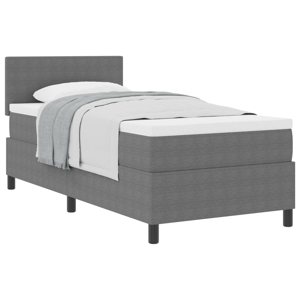 Produktbild för Bäddfjäder Ljusgrå och vit. 80 x 200 cm Kordread tyg