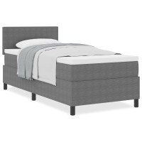 Produktbild för Bäddfjäder Ljusgrå och vit. 80 x 200 cm Kordread tyg