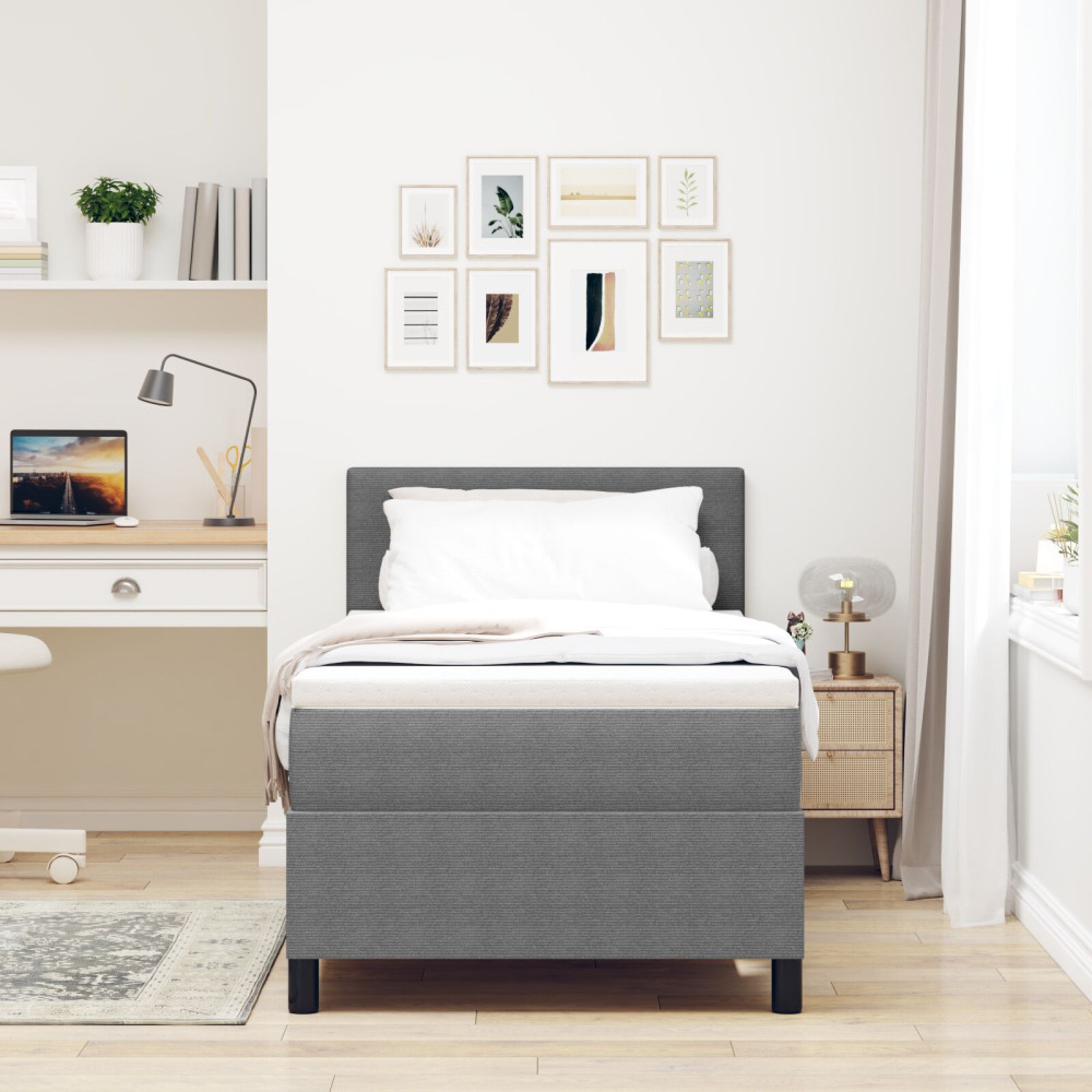 Produktbild för Bäddfjäder Ljusgrå och vit. 80 x 200 cm Kordread tyg
