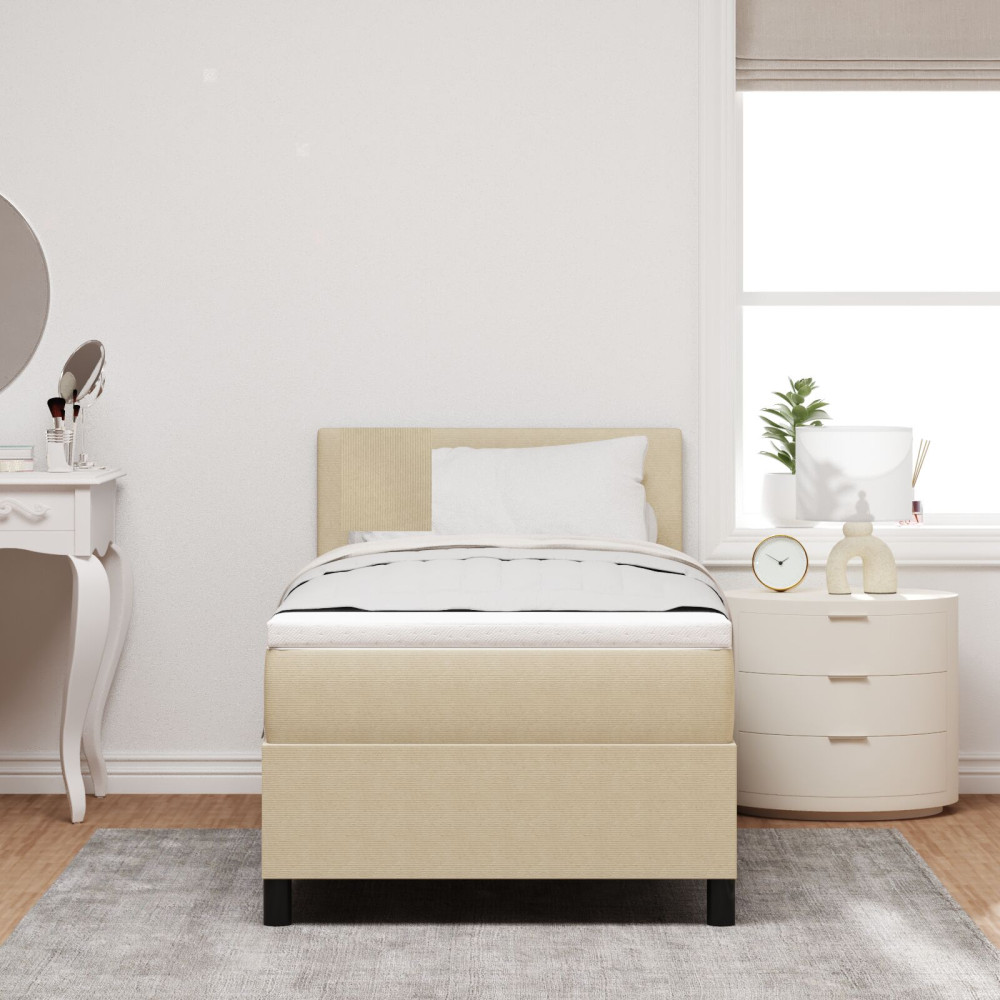Produktbild för Bäddfjäder Ljusgrå och vit. 80 x 200 cm Kordread tyg