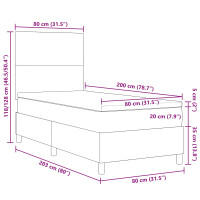 Produktbild för Bäddfjäder Ljusgrå och vit. 80 x 200 cm Kordread tyg