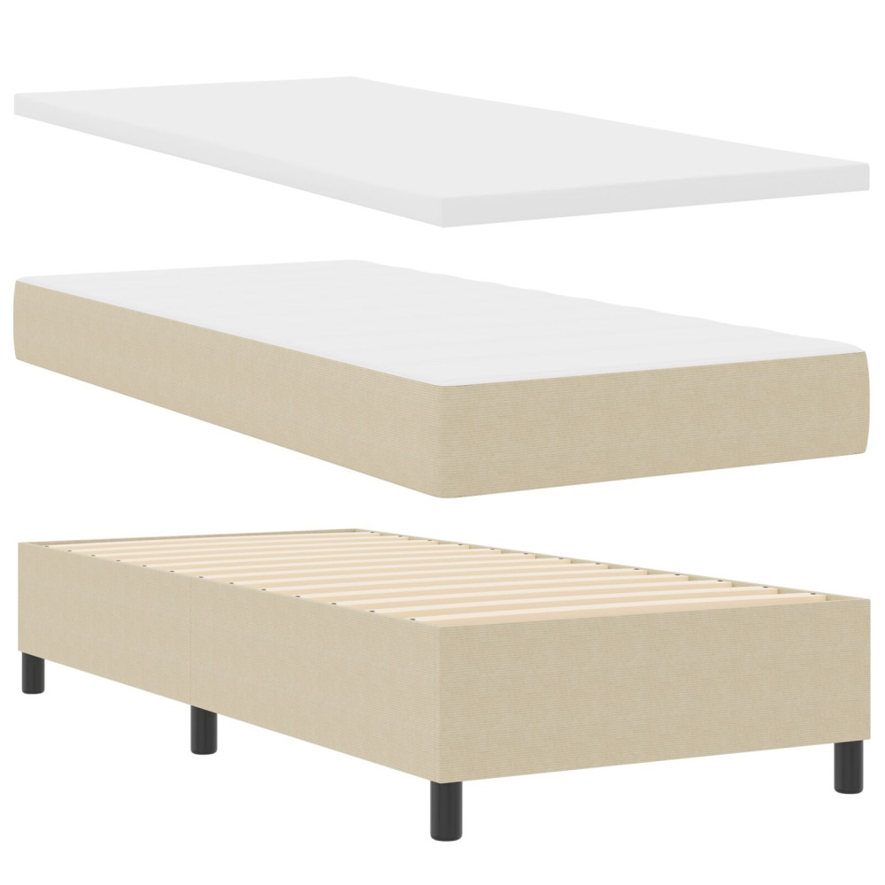 Produktbild för Bäddfjäder Ljusgrå och vit. 80 x 200 cm Kordread tyg