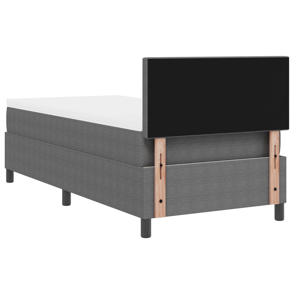 Produktbild för LED Box Säng Ljusgrå och vit. 80 x 200 cm Kordread tyg