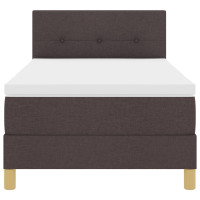 Produktbild för Bäddfjäder med kudde med huvudgavel Mörkbrun 90 x 190 cm tyg