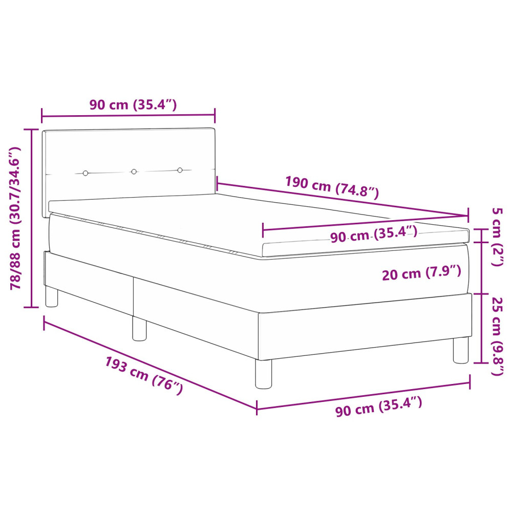 Produktbild för Bäddfjäder med kudde med huvudgavel Blå 90 x 190 cm tyg