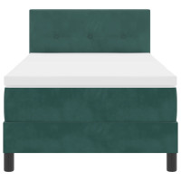 Produktbild för Bäddfjäder med huvudgavel Mörkgrön 90 x 190 cm Sammet