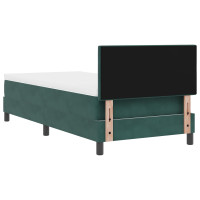 Produktbild för Bäddfjäder med huvudgavel Mörkgrön 90 x 190 cm Sammet