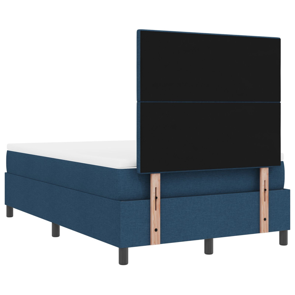 Produktbild för Bäddfjäder med huvudgavel Blå 120 x 190 cm tyg