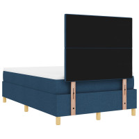 Produktbild för Bäddfjäder med huvudgavel Blå 120 x 190 cm tyg