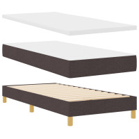 Produktbild för LED Box Säng med LED-ljusslingor Mörkbrun 90 x 190 cm tyg