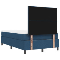 Produktbild för Bäddfjäder med huvudgavel Blå 120 x 190 cm tyg