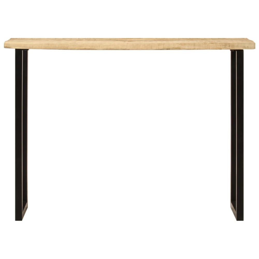 Produktbild för Avlastningsbord med levande kant 105x33x76 cm massivt mangoträ