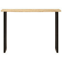 Produktbild för Avlastningsbord med levande kant 105x33x76 cm massivt mangoträ