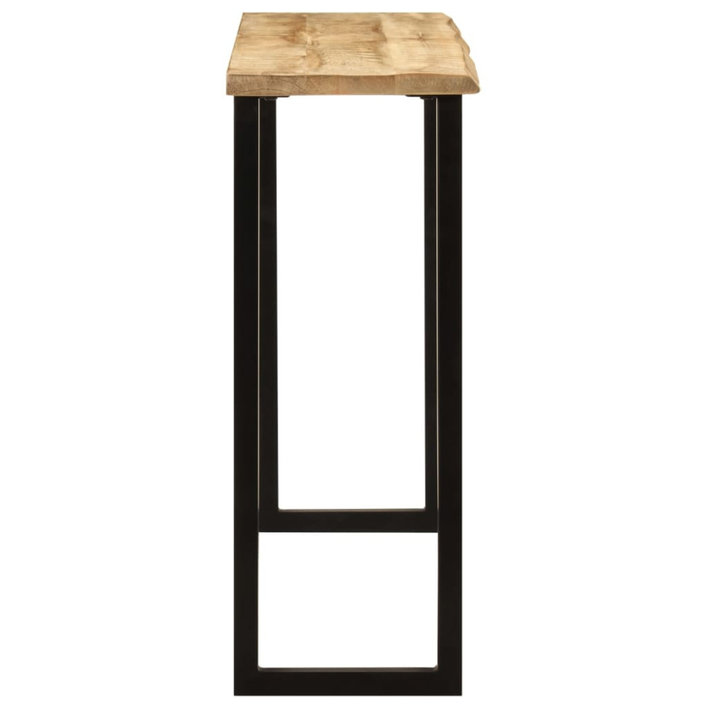 Produktbild för Avlastningsbord med levande kant 105x33x76 cm massivt mangoträ