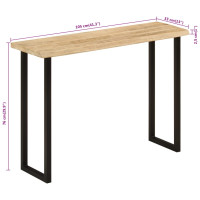 Produktbild för Avlastningsbord med levande kant 105x33x76 cm massivt mangoträ