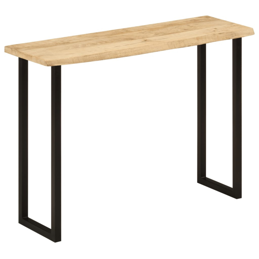 Produktbild för Avlastningsbord med levande kant 105x33x76 cm massivt mangoträ