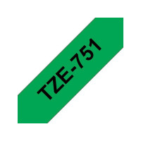 Produktbild för Tape BROTHER TZE751 24mm svart på grön