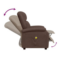 Produktbild för Massagefåtölj brun konstläder
