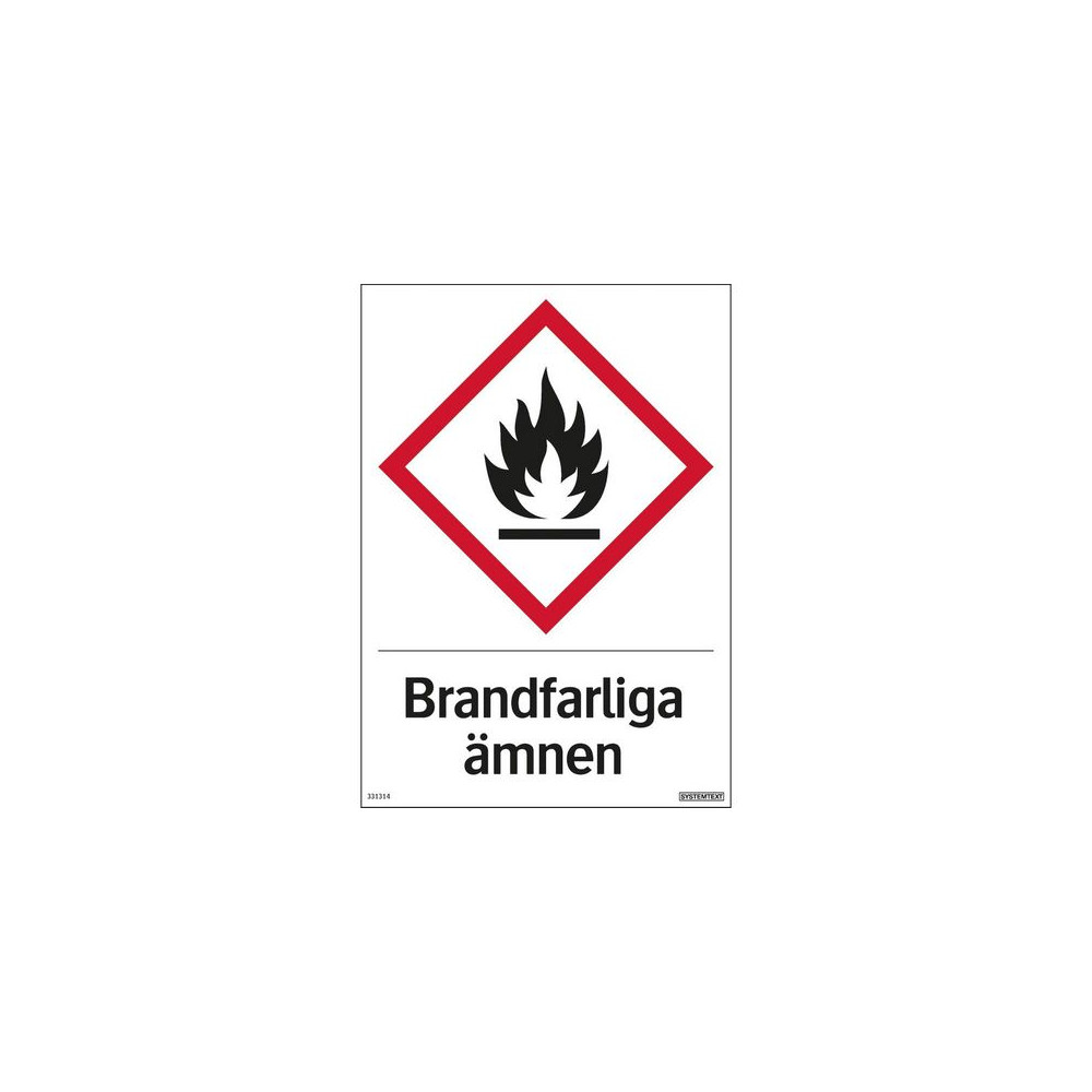 Produktbild för Skylt Brandfarliga ämnen 210x297mm