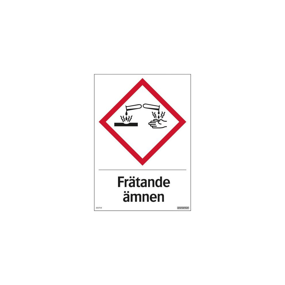 Produktbild för Skylt Frätande ämnen 210x297mm