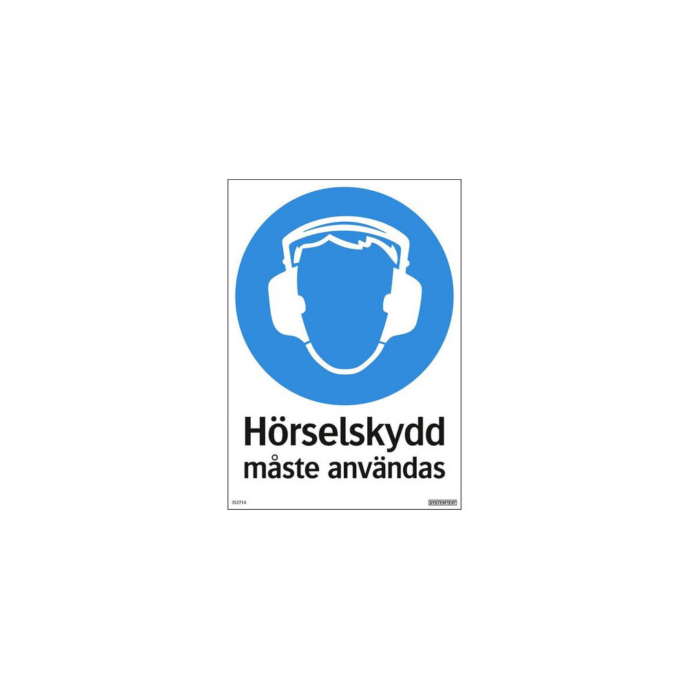 Produktbild för Skylt Hörselskydd 210x297mm