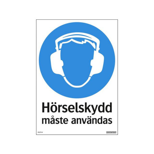 SYSTEMTEXT Skylt Hörselskydd 210x297mm