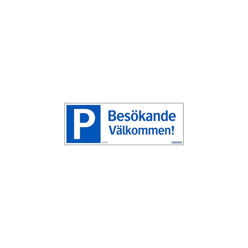 Produktbild för Skylt Parkering Besökare 297x105mm