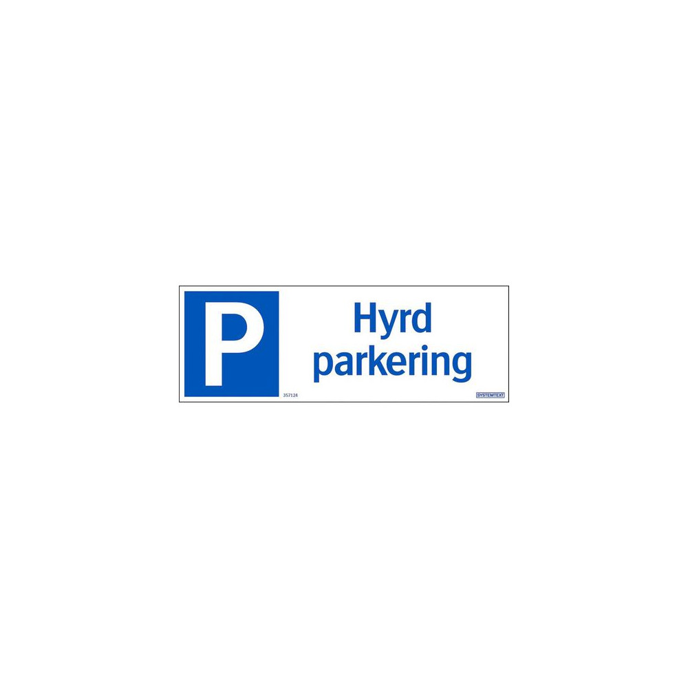 Produktbild för Skylt Hyrd parkering 297x105mm