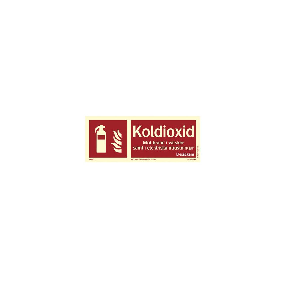 Produktbild för Skylt Koldioxidsläckare Supernova AFS