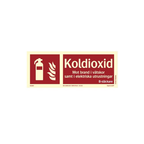 SYSTEMTEXT Skylt Koldioxidsläckare Supernova AFS