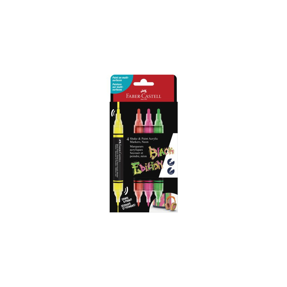 Produktbild för Fiberpenna shake&Paint neon 4/fp