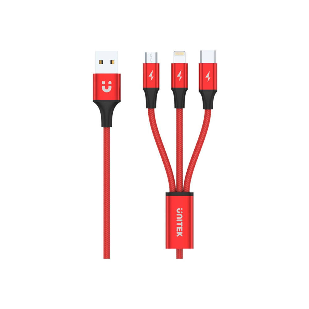 Produktbild för Unitek C4049RD - data-/strömkabel - Lightning / USB - 1.2 m
