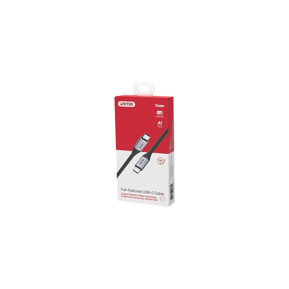 Produktbild för Unitek - USB typ C-kabel - USB-C till USB-C - 1 m