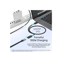 Produktbild för Unitek C14086BK - USB typ C-förlängningskabel - USB-C till USB-C - 50 cm