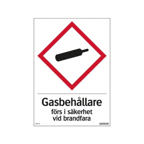 SYSTEMTEXT Skylt Gasbehållare plast 210x297mm