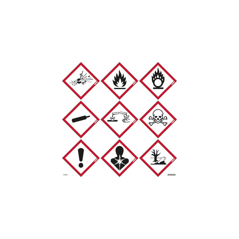 Produktbild för Skylt Faropiktogram CLP 9st 85x85mm