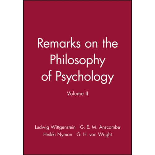 John Wiley And Sons Ltd Remarks on the Philosophy of Psychology, Volume II (häftad, eng)