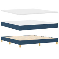 Produktbild för Bäddfjäder med kudde med huvudgavel Blå 180 x 200 cm tyg