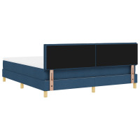 Produktbild för Bäddfjäder med kudde med huvudgavel Blå 180 x 200 cm tyg