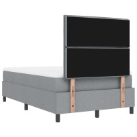 Produktbild för Bäddfjäder med huvudgavel Ljusgrå 120 x 190 cm tyg