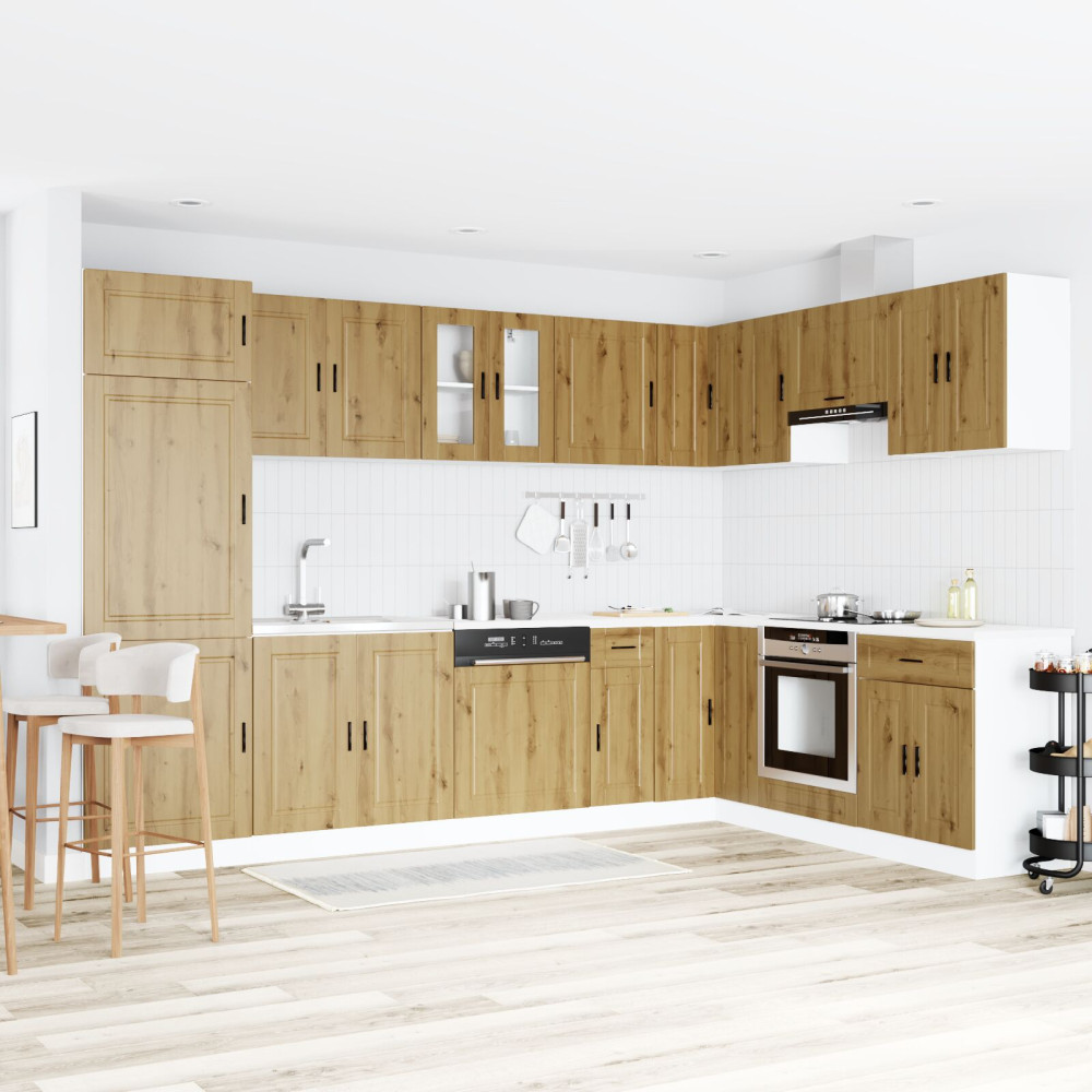 Produktbild för Diskbänksskåp med lagring Porto 2 pcs Brun Konstruerat trä