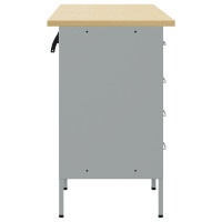 Produktbild för Arbetskabinett med låda 3 pcs Svart och Grå 150 x 55 x 85 cm