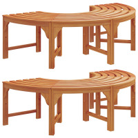 Produktbild för Trädbänk 2 pcs Naturfärg 160 x 80 x 45cm Massiv Eukalyptus Trä