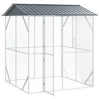 Produktbild för Fågelbur Antracit 215 x 208 x 247 cm Galvaniserat Stål