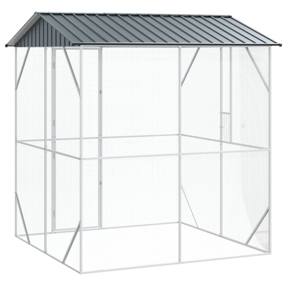 Produktbild för Fågelbur Antracit 215 x 208 x 247 cm Galvaniserat Stål