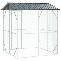 Produktbild för Fågelbur Antracit 215 x 208 x 247 cm Galvaniserat Stål