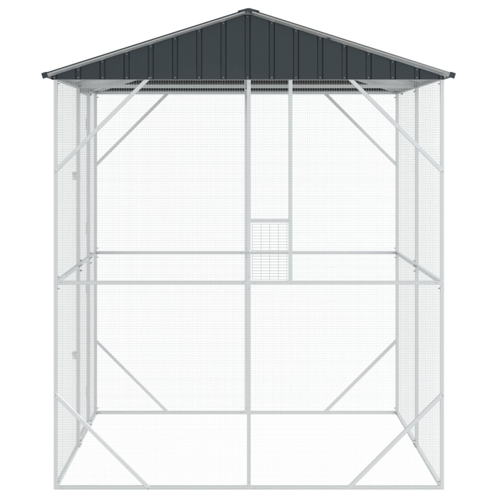 Produktbild för Fågelbur Antracit 215 x 208 x 247 cm Galvaniserat Stål