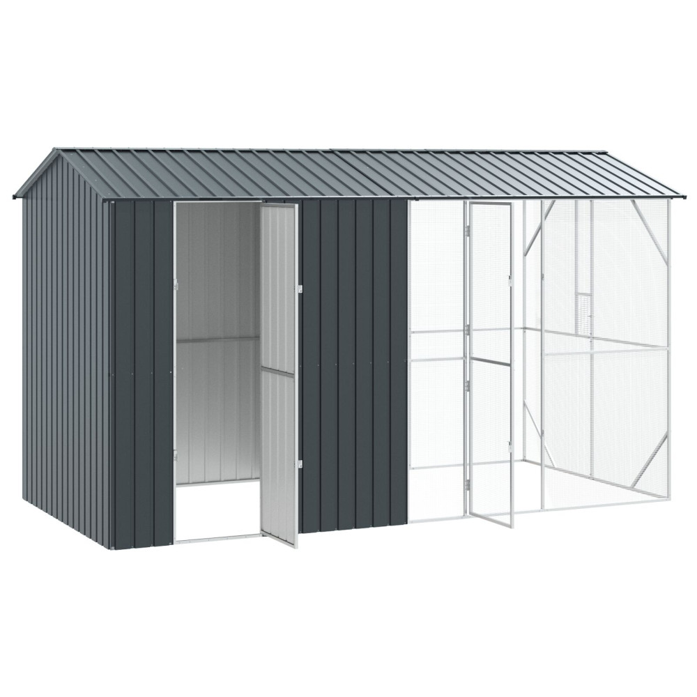 Produktbild för Fågelbur Antracit 430 x 208 x 247 cm Galvaniserat Stål