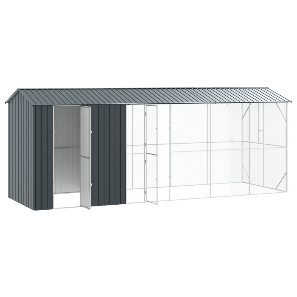 Produktbild för Fågelbur Antracit 645 x 208 x 247 cm Galvaniserat Stål